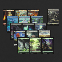 Foil Full Art Final Fantasy Lands. Complete Set (16 Lands) Near Mint - Image 1