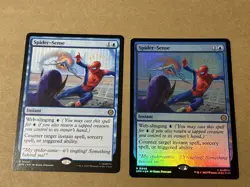 2 x mtg Spider-Sense, 1 is foil, from Spiderman set, unplayed - Image 1