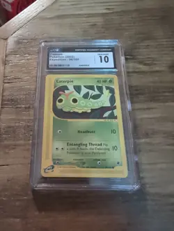 Pokemon Caterpie 096/165 Expedition Base Set Regular psa 10 e-reader non-holo - Image 1