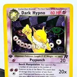 Dark Hypno 9/82 Near Mint 1st Edition Holo Rare Team Rocket Pokemon TCG SWIRL ?? - Image 4