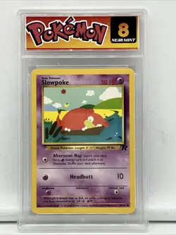 Graded 8 Pokemon TCG Slowpoke 67/82 Team Rocket Regular - FREE SHIPPING - Image 1