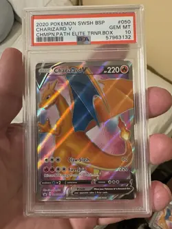 CHARIZARD V PSA 10 2020 POKEMON SWORD & SHIELD BLACK STAR PROMOS #SWSH050 ETB 46 - Image 1