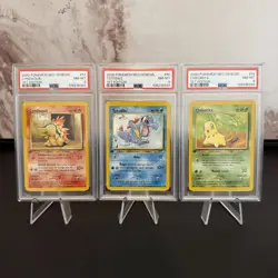 Pokemon Neo Genesis Cyndaquil Totodile Chikorita 1st Edition PSA 8 Seq order - Image 1
