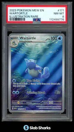 2023 POKEMON SCARLET & VIOLET 151 MEW #171/165 WARTORTLE ILLUSTRATION RARE PSA 8 - Image 1