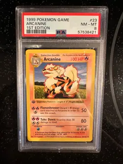1999 POKEMON BASE SET 1ST EDITION #23 ARCANINE PSA 8 - Image 1
