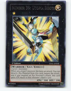Number 39: Utopia Roots #LVAL-EN048 Rare 1st Edition Yugioh Card - Image 1