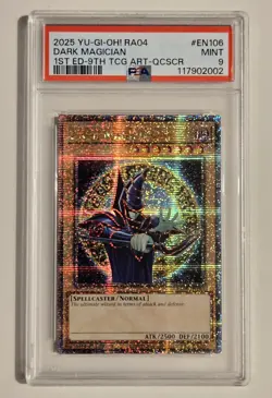 2025 Yu-Gi-Oh! QUARTER CENTURY STAMPEDE Dark Magician QCR RA04-EN106 QCSR PSA 9 - Image 1
