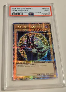 2025 Yu-Gi-Oh! QUARTER CENTURY STAMPEDE Dark Magician QCR RA04-EN106 QCSR PSA 9 - Image 2