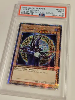 2025 Yu-Gi-Oh! QUARTER CENTURY STAMPEDE Dark Magician QCR RA04-EN106 QCSR PSA 9 - Image 3