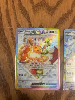 Pokemon Card Lot (3 Cards) Eevee EX Rainbow 174 Terapagos EX And Gold Hyper Rare - Image 3
