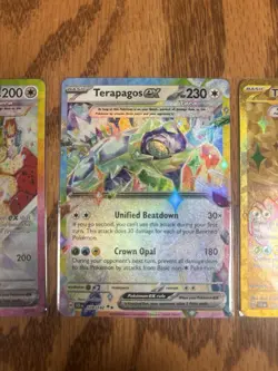 Pokemon Card Lot (3 Cards) Eevee EX Rainbow 174 Terapagos EX And Gold Hyper Rare - Image 4