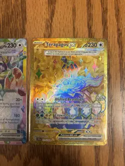 Pokemon Card Lot (3 Cards) Eevee EX Rainbow 174 Terapagos EX And Gold Hyper Rare - Image 5