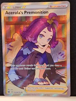 Pokemon Card Acerola’s Premonition TG24/TG30 Brilliant Stars Full Art Trainer NM - Image 1