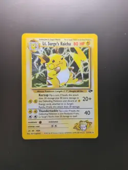 Pokemon Cards: Gym Challenge Rare Holo: Lt. Surge's Raichu 11/132 - Image 1