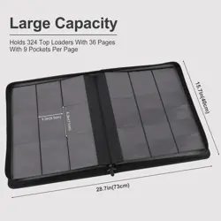 Toploader Binder Holds 324 Top Loaders Black 9 Pocket Album for TCG Sports Cards - Image 2