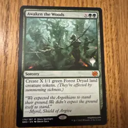 Awaken the Woods The Brothers' War Mtg Mythic Rare Regular Card. Near Mint - Image 1