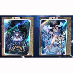 2×Overlord Albedo Doujin Card Goddess Stroy Waifu Custom Holo DIY Angled Glitter - Image 1