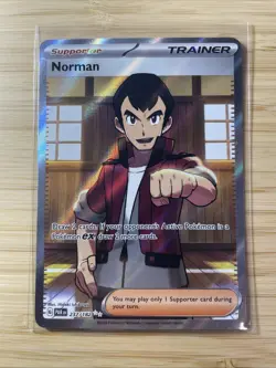 Pokemon Norman 237/182 Paradox Rift Full Art Trainer Supporter Card NM Mint - Image 1