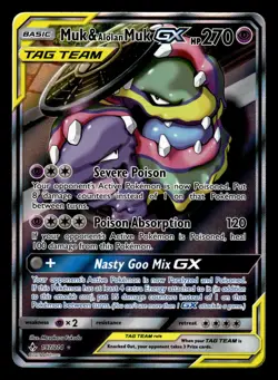 Muk & Alolan Muk GX 197/214 Ultra Rare Unbroken Bonds Pokemon Card - Image 1