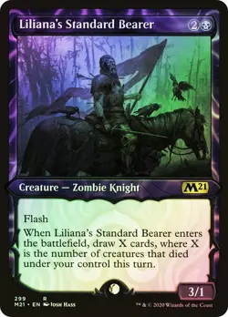 Liliana's Standard Bearer FOIL SHOWCASE - 299 - Rare - Core Set 2021 M21 MTG - Image 1