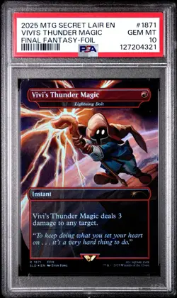 PSA 10 FOIL Vivi's Thunder Magic, R 1871 Final Fantasy Secret Lair MTG - Image 1