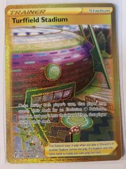Pokemon TCG Evolving Skies Turffield Stadium 234/203 Secret Rare Gold - Image 1