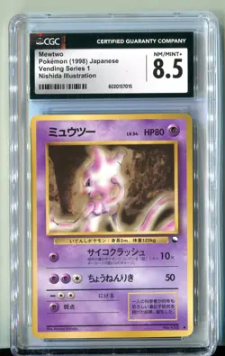 1998 Pokemon Japanese Vending Series 1 Nishida Illustration Mewtwo #150 CGC 8.5 - Image 1