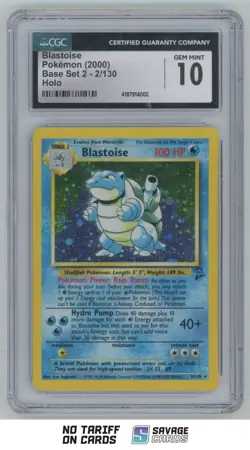 2000 Pokemon Base Set 2 Holo Blastoise CGC 10 #2/130 - Image 1