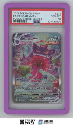 2021 Pokemon Sword & Shield - Fusion Strike Secret Gengar VMAX PSA 10 #271/264 - Image 1