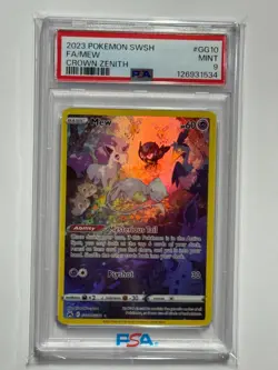 Pokemon Crown Zenith Mew #GG10 Galarian Gallery Holo PSA 9 Mint - Image 1