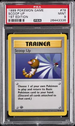 1999 POKEMON BASE SET 1ST EDITION #78 SCOOP UP PSA 9 - Image 1