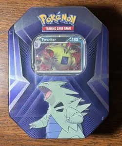 Pokemon TCG Triple Whammy Tin Tyranitar [Factory Sealed: 3 Packs + 3 Promos] - Image 1