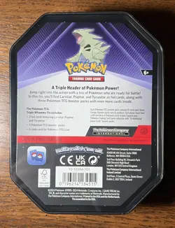 Pokemon TCG Triple Whammy Tin Tyranitar [Factory Sealed: 3 Packs + 3 Promos] - Image 4