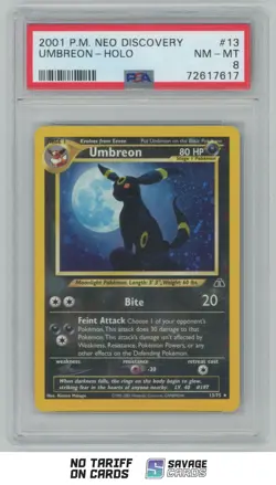2001 Pokemon Neo Discovery Holo Umbreon PSA 8 #13/75 - Image 1