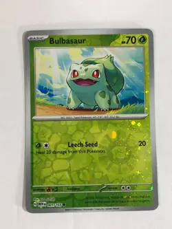 Pokemon TCG 151 Costco Reverse Holographic Bulbasaur 001/165 Near Mint - Image 1