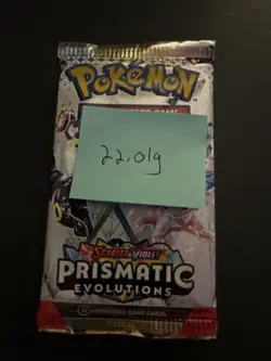 22.01g HEAVY Prismatic Evolutions Pokemon Sealed Booster Pack New - Image 4