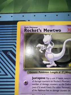 2003 Pokemon Rocket's Mewtwo Oversized JUMBO Winner BEST Promo DAMAGED 8 - Image 2