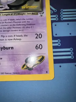 2003 Pokemon Rocket's Mewtwo Oversized JUMBO Winner BEST Promo DAMAGED 8 - Image 4