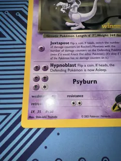 2003 Pokemon Rocket's Mewtwo Oversized JUMBO Winner BEST Promo DAMAGED 8 - Image 5
