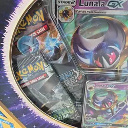 Pokemon TCG: Lunala GX Box Promo Card 4 Booster Packs New Factory Sealed - Image 2