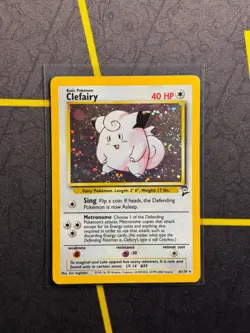 Clefairy 6/130 - Pokemon TCG Base Set 2 Holo Rare Card WOTC MP - Image 1