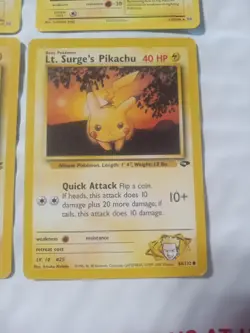 Lot Of 4 Pikachu Lt, Surge’s, WB MOVIE PROMO FLYING SURFING Pikachu Cards - Image 2