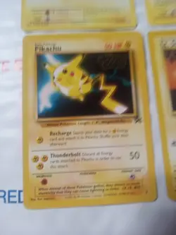 Lot Of 4 Pikachu Lt, Surge’s, WB MOVIE PROMO FLYING SURFING Pikachu Cards - Image 3