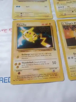 Lot Of 4 Pikachu Lt, Surge’s, WB MOVIE PROMO FLYING SURFING Pikachu Cards - Image 4