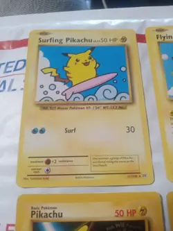 Lot Of 4 Pikachu Lt, Surge’s, WB MOVIE PROMO FLYING SURFING Pikachu Cards - Image 5