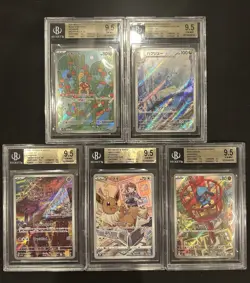 BGS 9.5 Pokemon Card Japanese Ar Art Rare 5Card Set Bulk Different Types CHR - Image 1