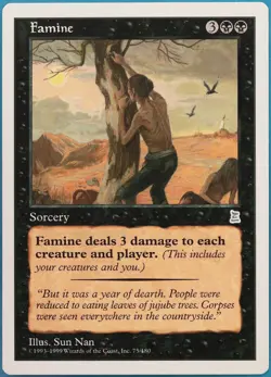 Famine Portal Three Kingdoms NM Black Uncommon MAGIC CARD (ID# 450731) ABUGames - Image 1