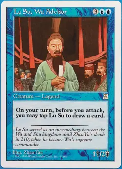 Lu Su, Wu Advisor Portal Three Kingdoms NM Blue Rare CARD (473954) ABUGames - Image 1