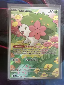Pokemon TCG Shaymin Holo Card Illustration Rare, 185/182, Destined Rivals Series - Image 1
