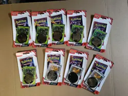 9 Sealed Pokemon Destined Rivals Booster Packs With Coin, Foil, And Code Card - Image 1